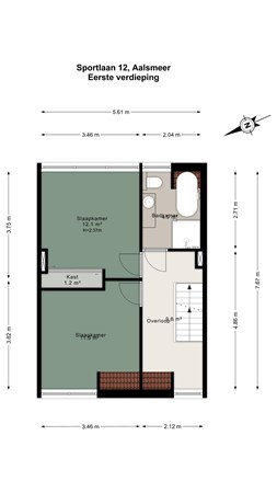 Floorplan - Sportlaan 12, 1431 HZ Aalsmeer